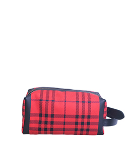 Tartan Pouch, Leather/Fabric, Red, 2018,3